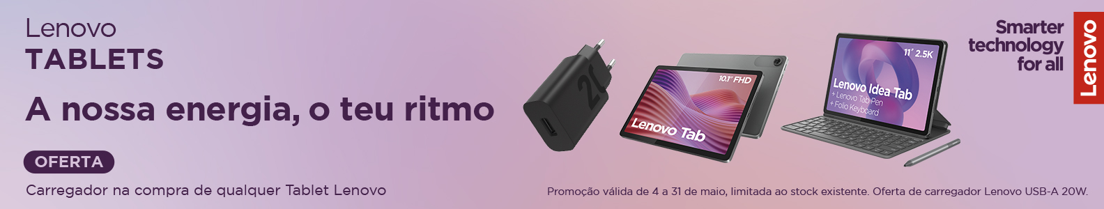 Tablets Lenovo - Oferta de carregador