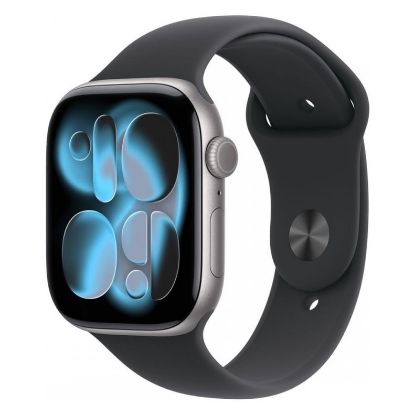 Imagem de Apple Watch Series 11 GPS + Cellular Alumínio Cinzento Sideral | Bracelete Desportiva Preta - M/L (46mm)