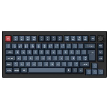 Imagem de Teclado Keychron V1 Max 75% Wireless Mecânico Preto - Switch Brown Tactile (PT)